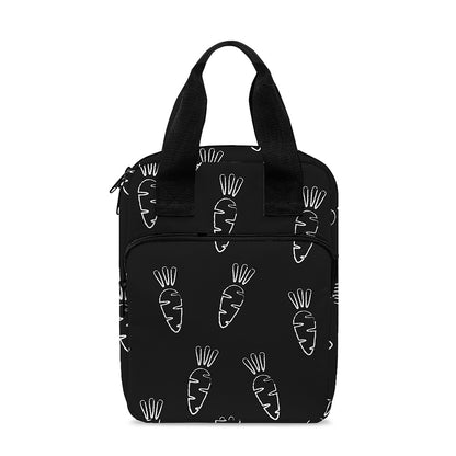 Black And White Carrot Pattern Print Bible Tote Bag