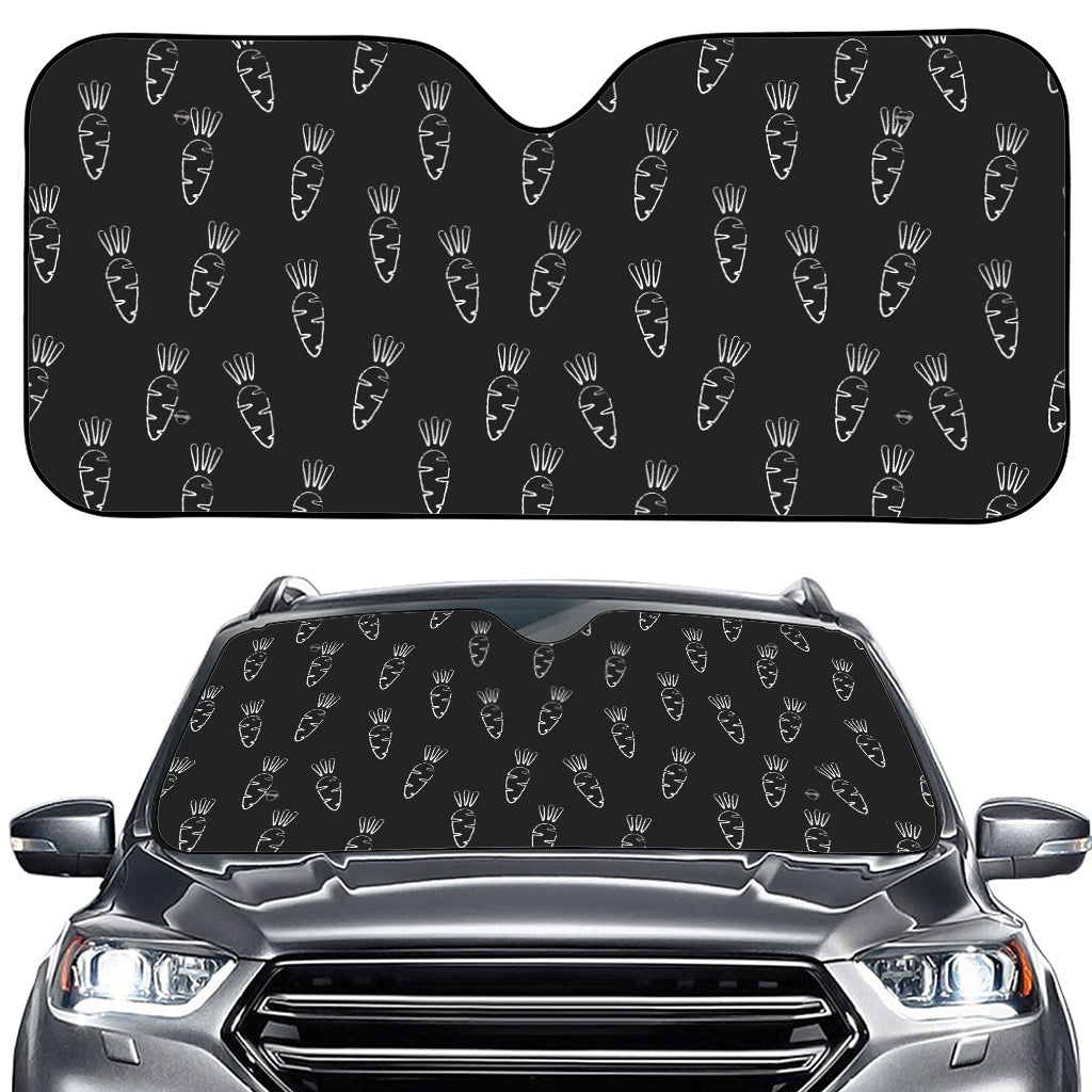 Black And White Carrot Pattern Print Car Windshield Sun Shade