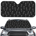 Black And White Carrot Pattern Print Car Windshield Sun Shade