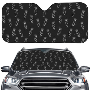 Black And White Carrot Pattern Print Car Windshield Sun Shade