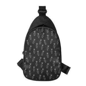 Black And White Carrot Pattern Print Chest Bag