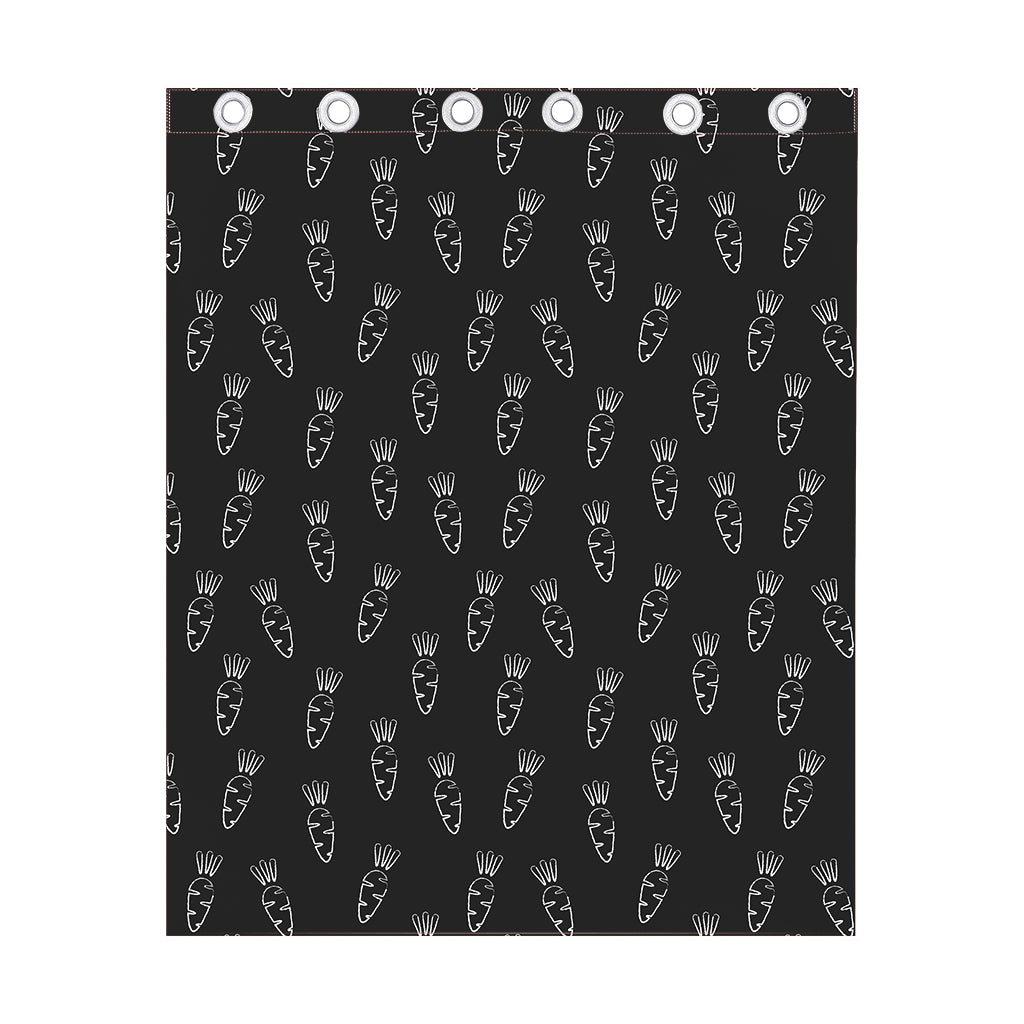 Black And White Carrot Pattern Print Curtain