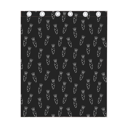 Black And White Carrot Pattern Print Curtain
