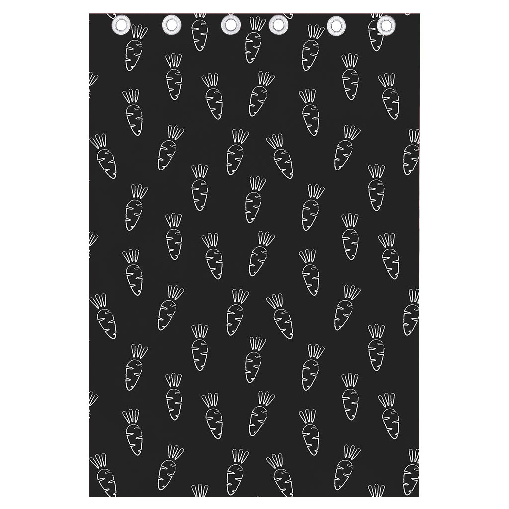 Black And White Carrot Pattern Print Curtain