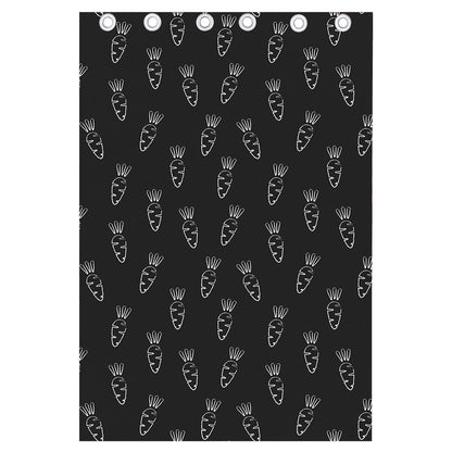 Black And White Carrot Pattern Print Curtain