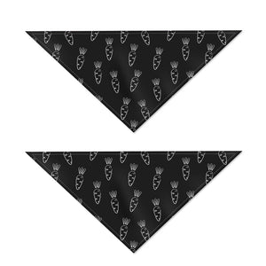 Black And White Carrot Pattern Print Dog Bandana