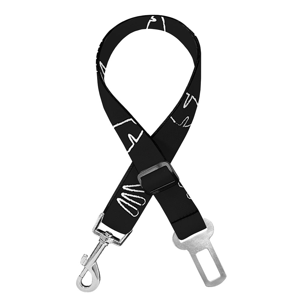 Black And White Carrot Pattern Print Dog Seat Belt