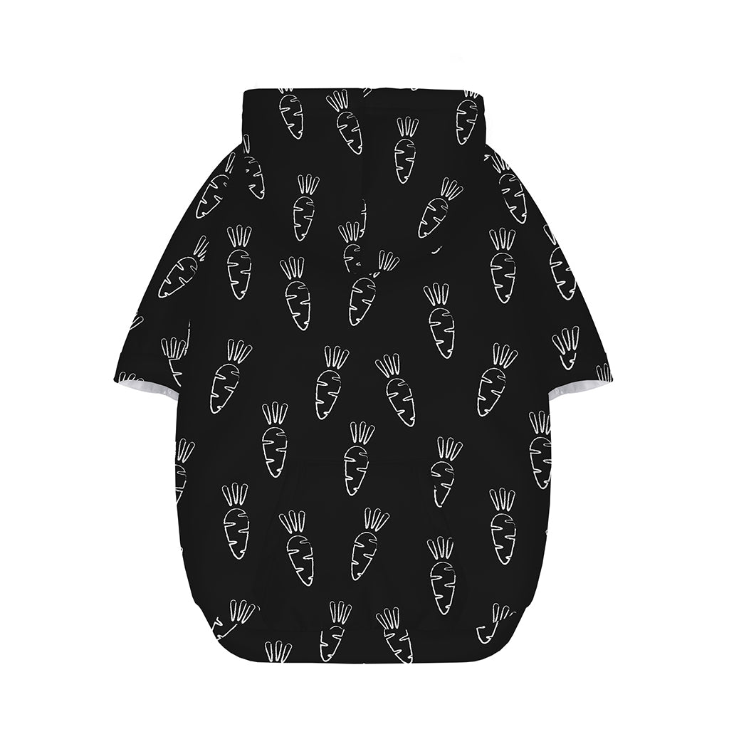 Black And White Carrot Pattern Print Dog Zip Up Hoodie