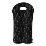 Black And White Carrot Pattern Print Double Neoprene Wine Tote