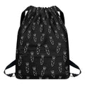 Black And White Carrot Pattern Print Drawstring Backpack