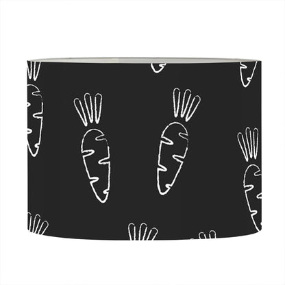 Black And White Carrot Pattern Print Drum Lamp Shade
