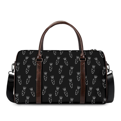 Black And White Carrot Pattern Print Duffle Bag