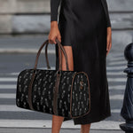 Black And White Carrot Pattern Print Duffle Bag