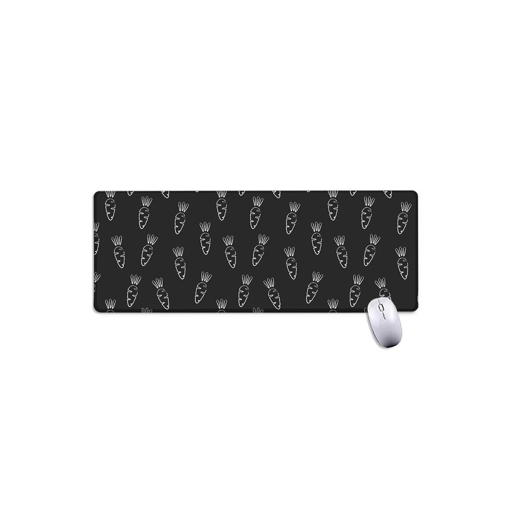 Black And White Carrot Pattern Print Extended Mouse Pad