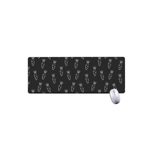 Black And White Carrot Pattern Print Extended Mouse Pad