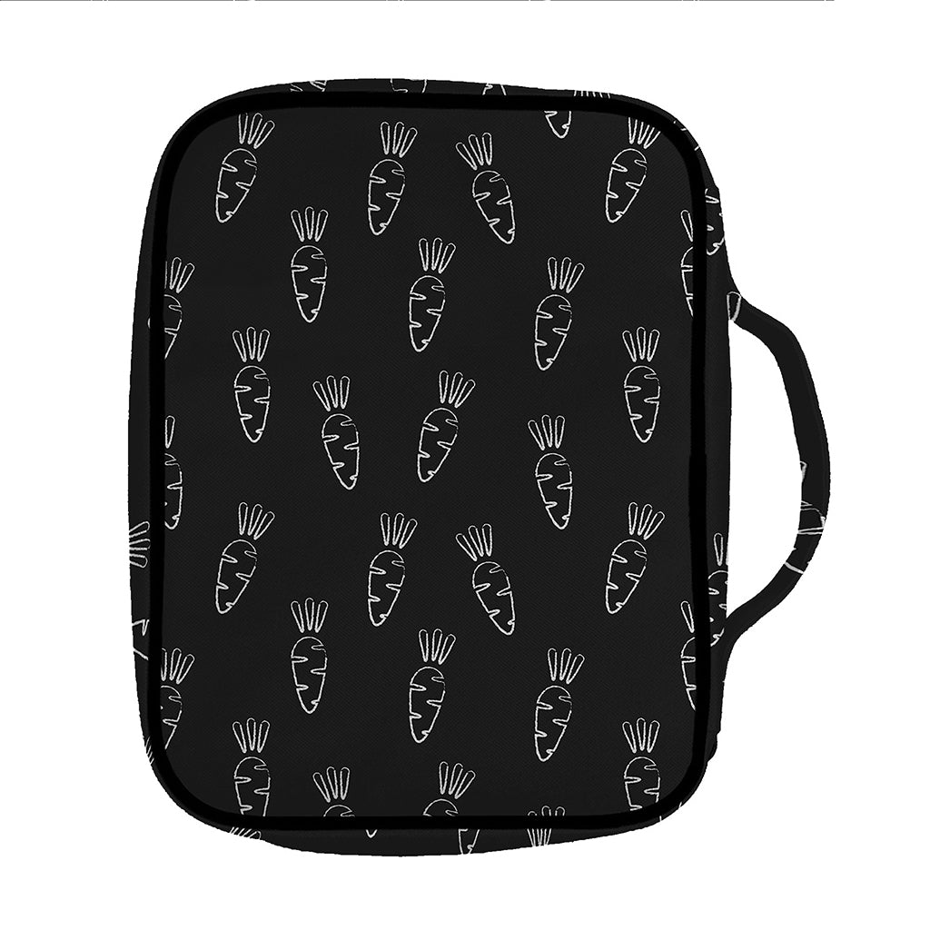 Black And White Carrot Pattern Print Front Pocket Bible Bag