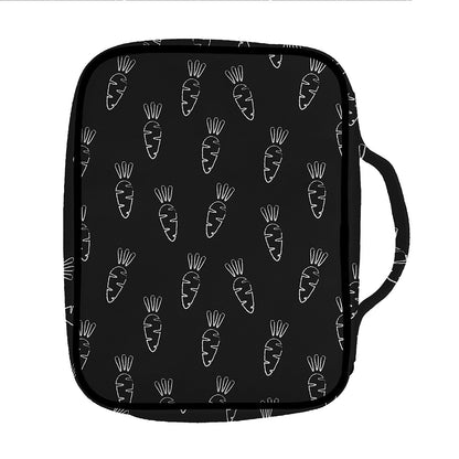 Black And White Carrot Pattern Print Front Pocket Bible Bag