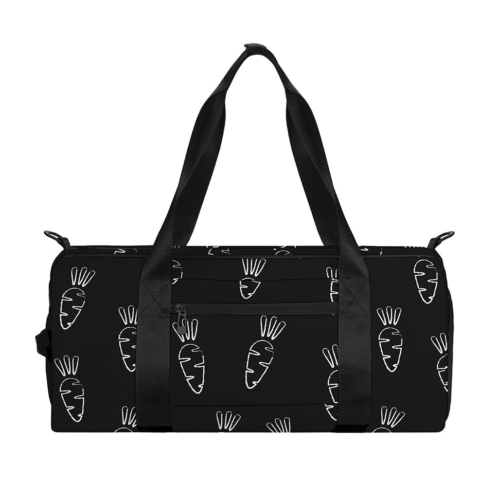 Black And White Carrot Pattern Print Gym Bag
