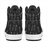 Black And White Carrot Pattern Print High Top Leather Sneakers