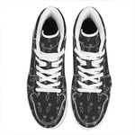 Black And White Carrot Pattern Print High Top Leather Sneakers