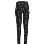 Black And White Carrot Pattern Print High-Waisted Pocket Leggings