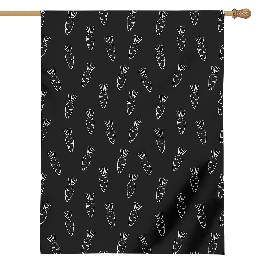 Black And White Carrot Pattern Print House Flag