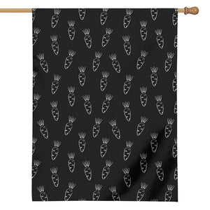 Black And White Carrot Pattern Print House Flag