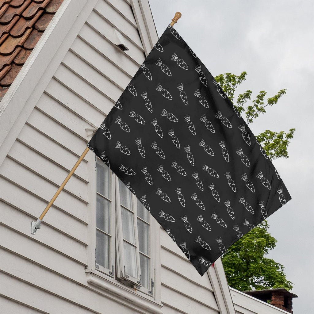 Black And White Carrot Pattern Print House Flag