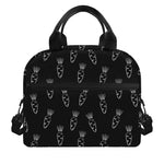 Black And White Carrot Pattern Print Insulated Lunch Bag
