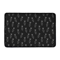Black And White Carrot Pattern Print Kitchen Mat