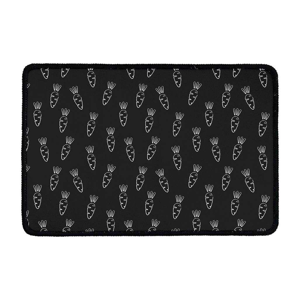Black And White Carrot Pattern Print Kitchen Mat