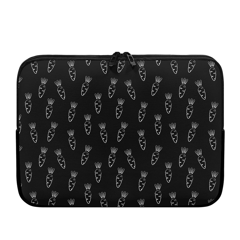 Black And White Carrot Pattern Print Laptop Sleeve