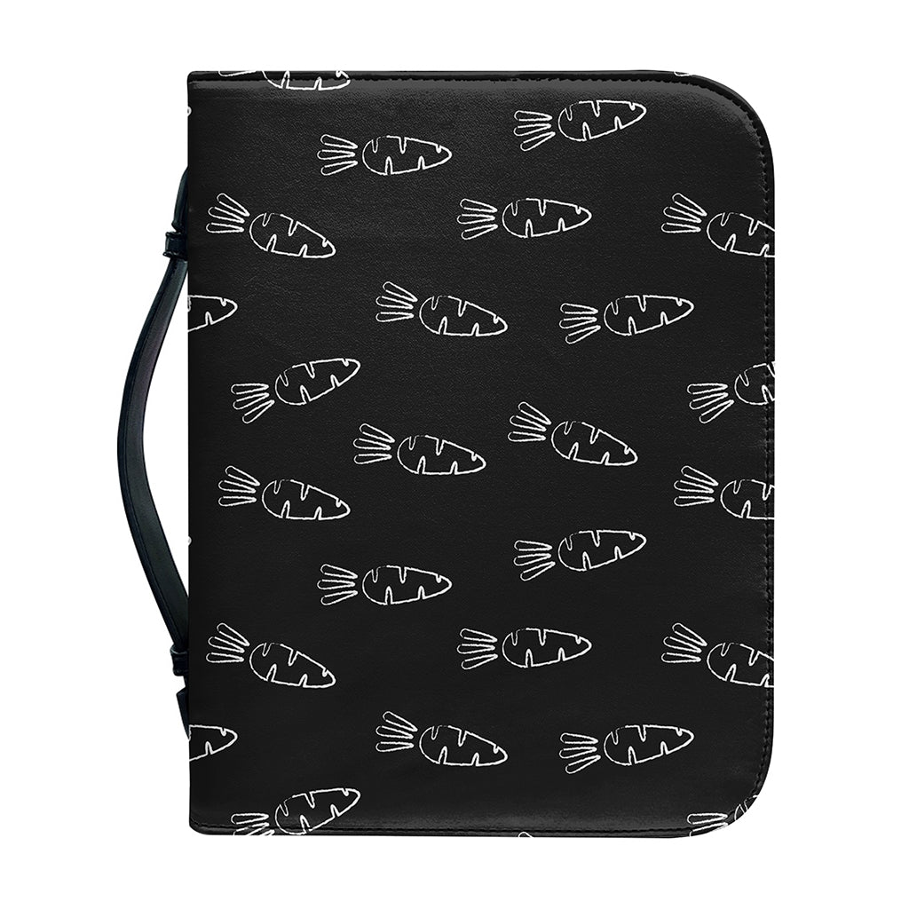 Black And White Carrot Pattern Print Leather Bible Cover