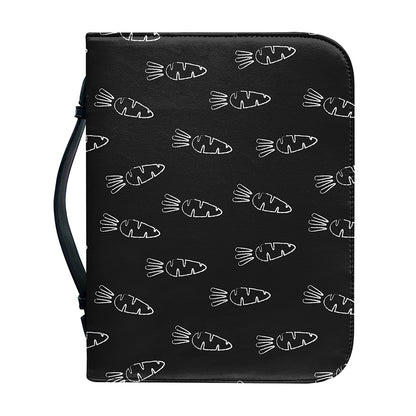 Black And White Carrot Pattern Print Leather Bible Cover
