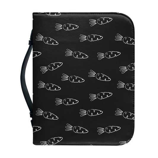 Black And White Carrot Pattern Print Leather Bible Cover
