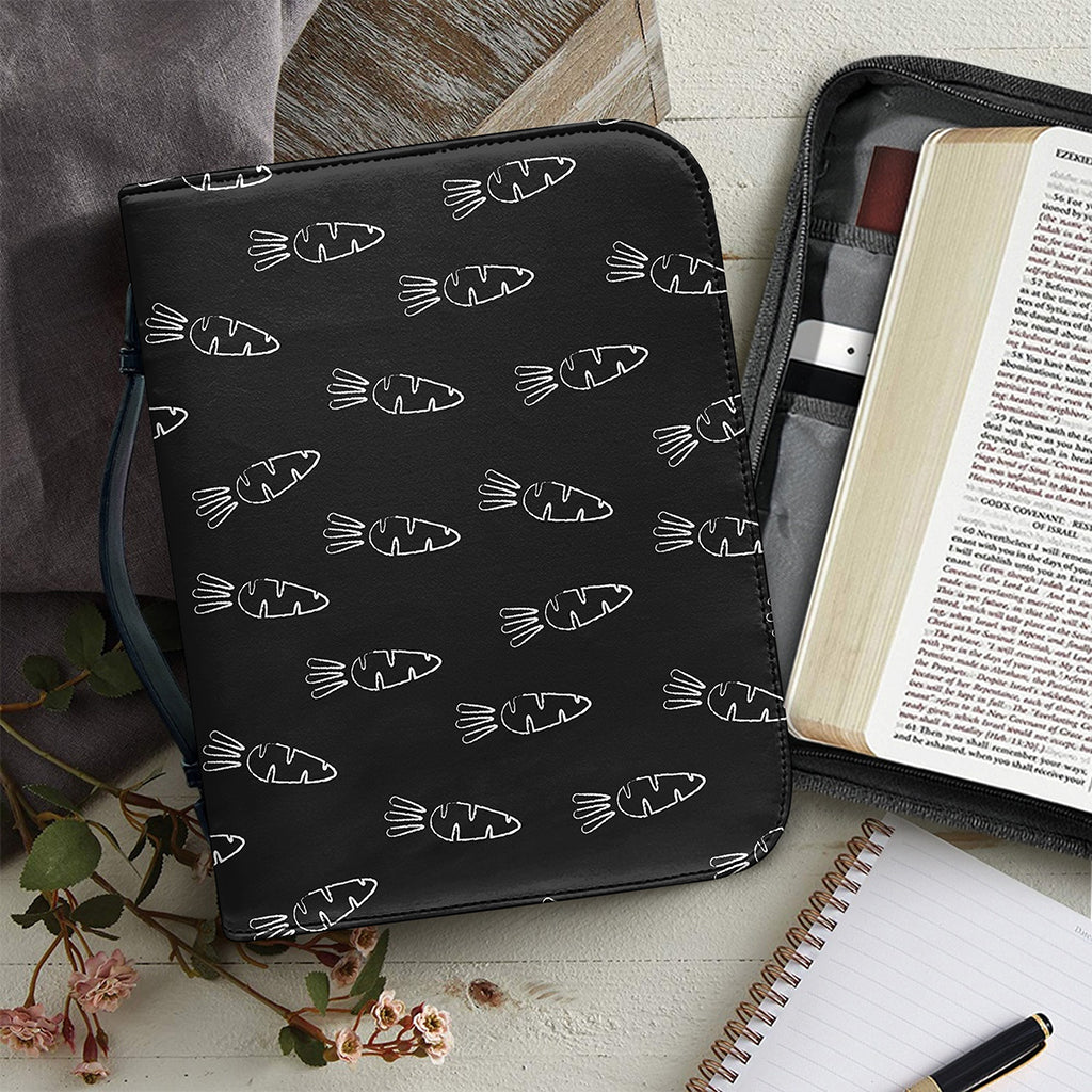 Black And White Carrot Pattern Print Leather Bible Cover
