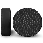 Black And White Carrot Pattern Print Leather Spare Tire Cover