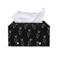 Black And White Carrot Pattern Print Leather Tissue Box Cover