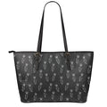 Black And White Carrot Pattern Print Leather Tote Bag With Zipper