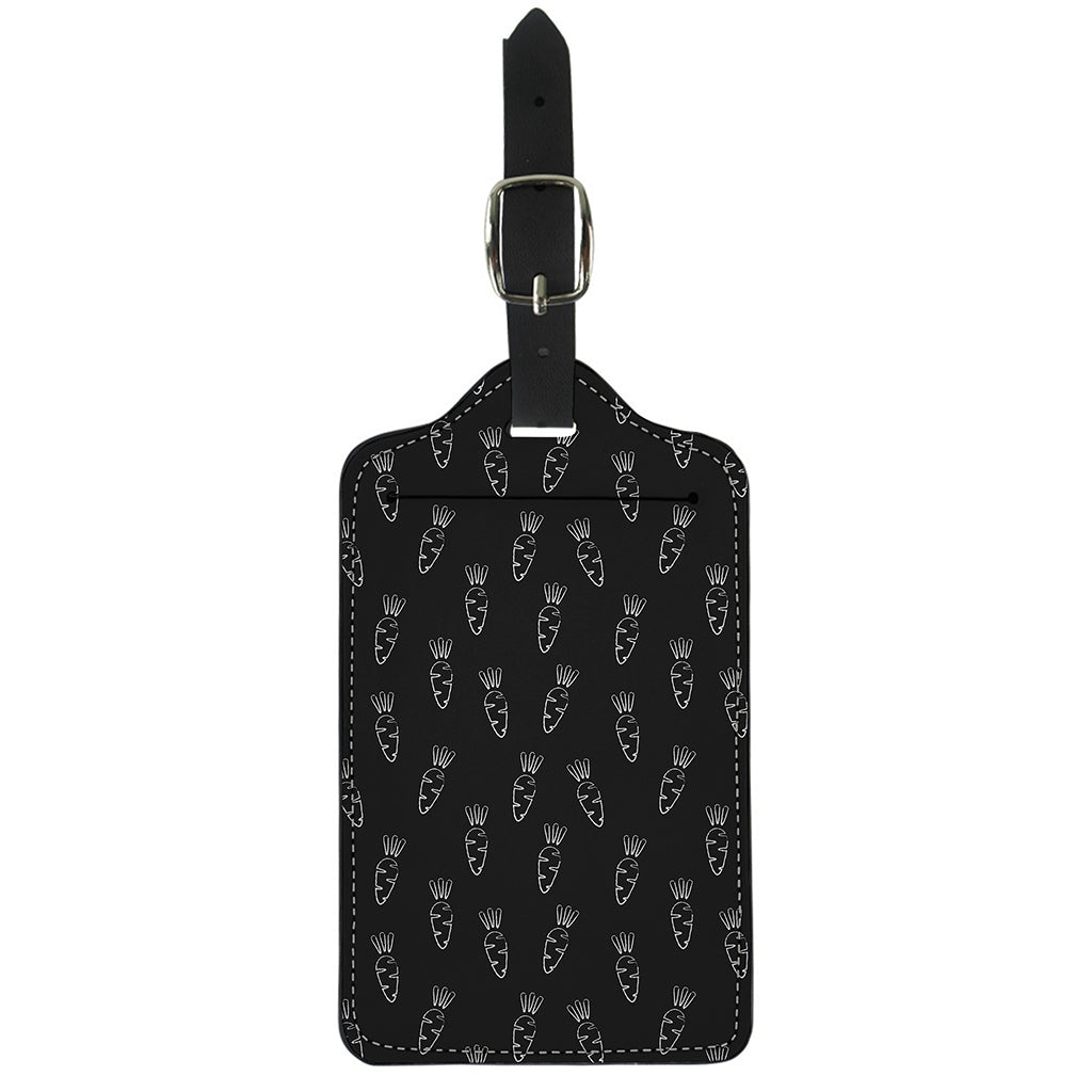 Black And White Carrot Pattern Print Luggage Tag