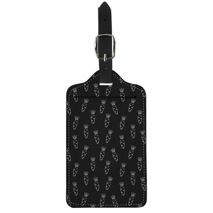 Black And White Carrot Pattern Print Luggage Tag