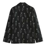 Black And White Carrot Pattern Print Men's Blazer