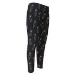 Black And White Carrot Pattern Print Men's Compression Pants
