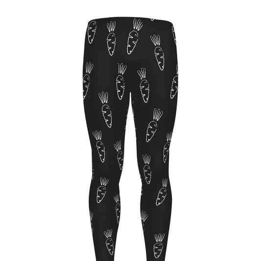 Black And White Carrot Pattern Print Men's leggings