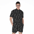 Black And White Carrot Pattern Print Men's Romper