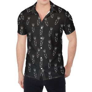 Black And White Carrot Pattern Print Men's Shirt