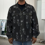 Black And White Carrot Pattern Print Men's Shirt Jacket