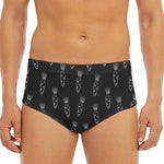 Black And White Carrot Pattern Print Men's Triangle Swim Briefs