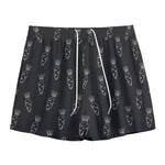 Black And White Carrot Pattern Print Mesh Shorts