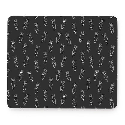 Black And White Carrot Pattern Print Mouse Pad
